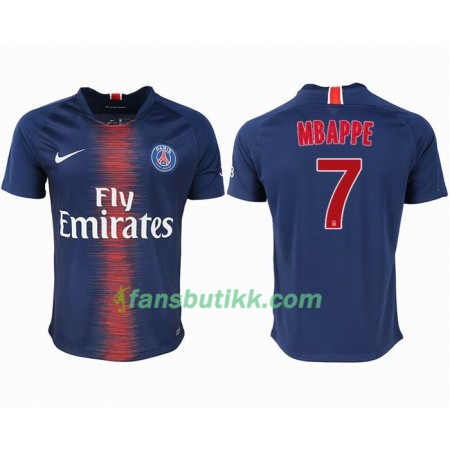 Fotballdrakt Paris Saint-Germain MBAPPE 7 Hjemmetrøye 2018-2019 Kortermet